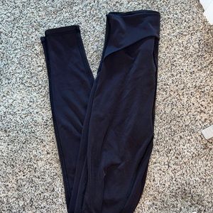 Lululemon Black Leggings with Detailed Band Overlay